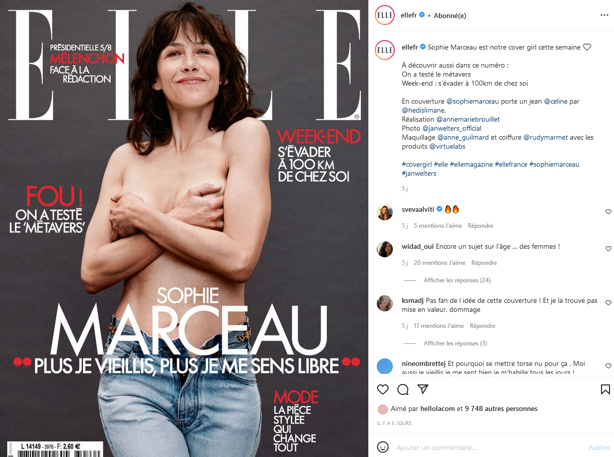 A 55 ans, Sophie Marceau est sans complexe elle s'affiche topless