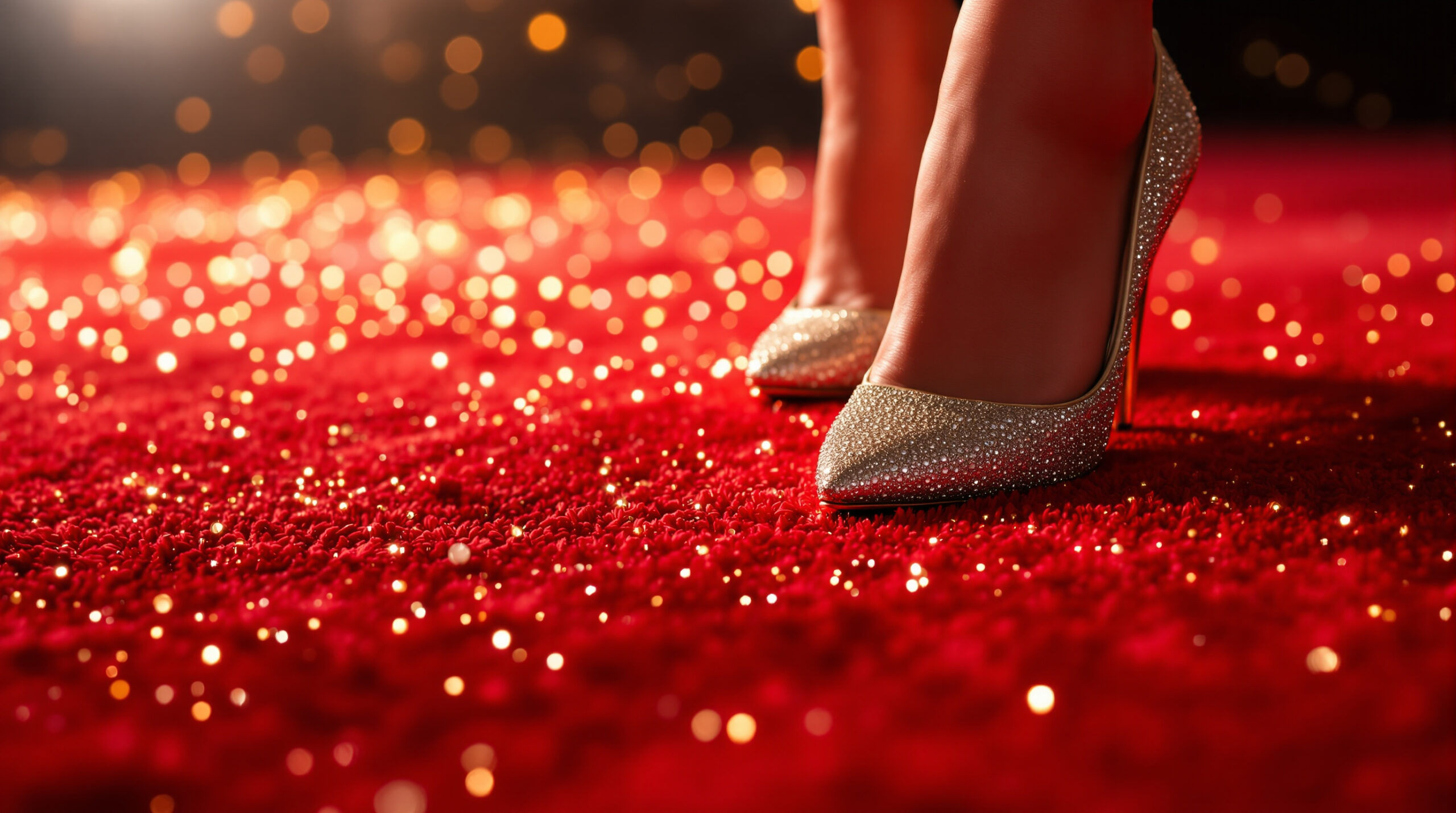 Sc&egrave;ne de tapis rouge glamour et discr&egrave;te